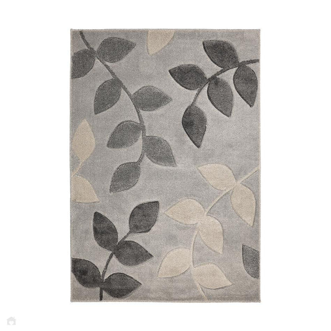 Newport Leaf Modern Floral Botanical Soft Carved Durable Short Pile Grey Runner-Melrose-Rug Love - The Most Loved Rug Store