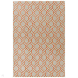 Nexus Fine Lines FL01 Modern Geometric High-Density Heavyweight Hand-Carved Wool&Viscose Silver/Orange Rug
