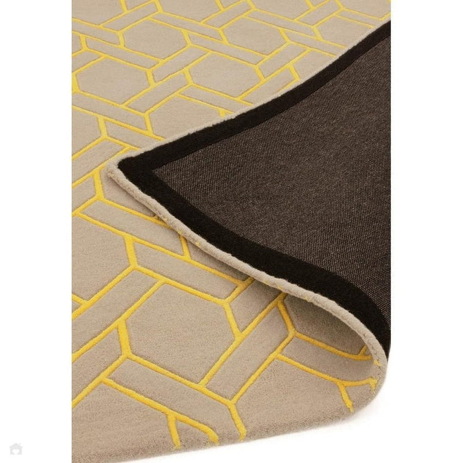 Nexus Fine Lines Modern Geometric High-Density Heavyweight Hand-Carved Wool&Viscose FL02 Silver/Yellow Rug-Asiatic Carpets-Rug Love - The Most Loved Rug Store