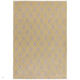 Nexus Fine Lines Modern Geometric High-Density Heavyweight Hand-Carved Wool&Viscose FL02 Silver/Yellow Rug
