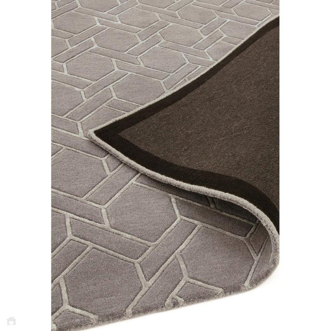 Nexus Fine Lines Modern Geometric High-Density Heavyweight Hand-Carved Wool&Viscose FL06 Grey/Silver Rug-Asiatic Carpets-Rug Love - The Most Loved Rug Store