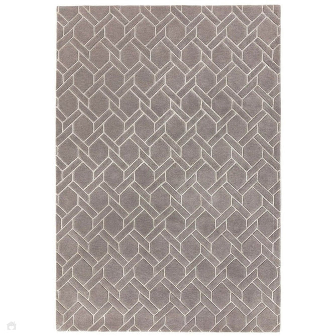 Nexus Fine Lines Modern Geometric High-Density Heavyweight Hand-Carved Wool&Viscose FL06 Grey/Silver Rug-Asiatic Carpets-Rug Love - The Most Loved Rug Store