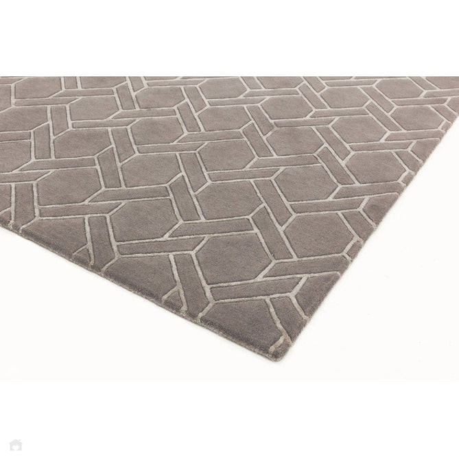 Nexus Fine Lines Modern Geometric High-Density Heavyweight Hand-Carved Wool&Viscose FL06 Grey/Silver Rug-Asiatic Carpets-Rug Love - The Most Loved Rug Store