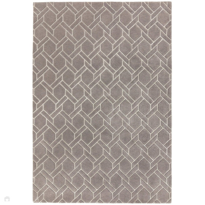 Nexus Fine Lines Modern Geometric High-Density Heavyweight Hand-Carved Wool&Viscose FL06 Grey/Silver Rug-Asiatic Carpets-Rug Love - The Most Loved Rug Store