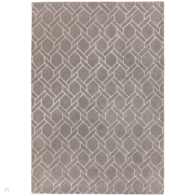 Nexus Fine Lines Modern Geometric High-Density Heavyweight Hand-Carved Wool&Viscose FL06 Grey/Silver Rug-Asiatic Carpets-Rug Love - The Most Loved Rug Store