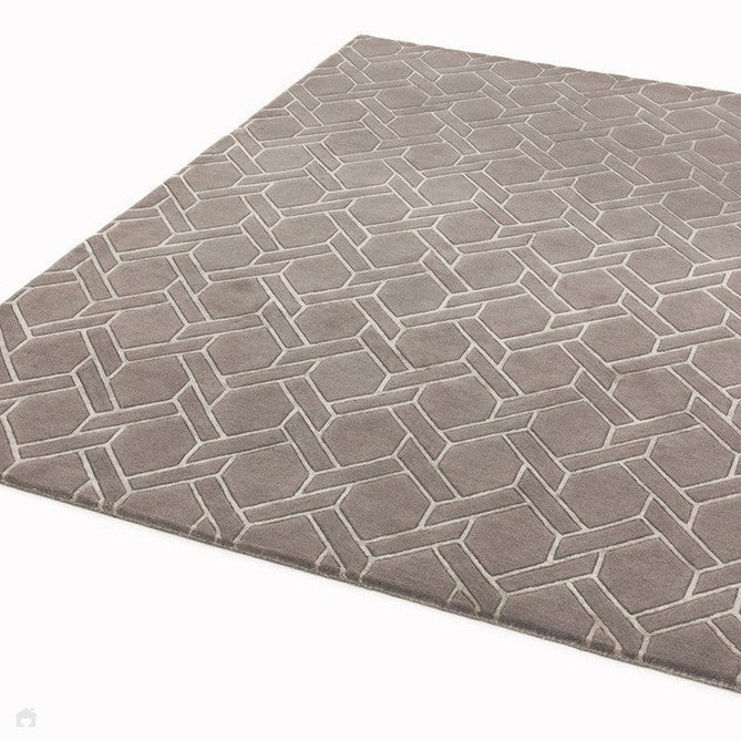 Nexus Fine Lines Modern Geometric High-Density Heavyweight Hand-Carved Wool&Viscose FL06 Grey/Silver Rug-Asiatic Carpets-Rug Love - The Most Loved Rug Store