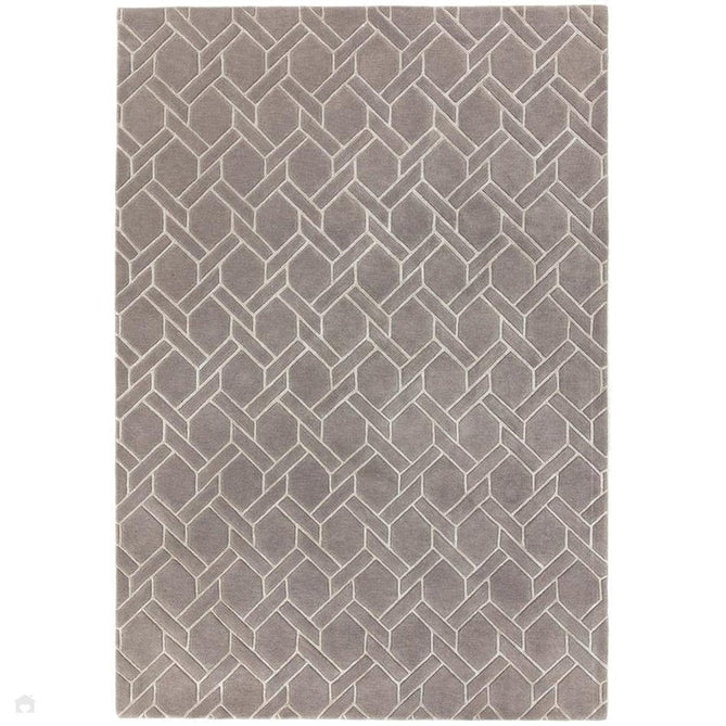 Nexus Fine Lines Modern Geometric High-Density Heavyweight Hand-Carved Wool&Viscose FL06 Grey/Silver Rug-Asiatic Carpets-Rug Love - The Most Loved Rug Store