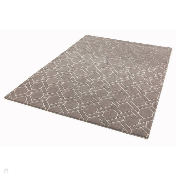Nexus Fine Lines Modern Geometric High-Density Heavyweight Hand-Carved Wool&Viscose FL06 Grey/Silver Rug-Asiatic Carpets-Rug Love - The Most Loved Rug Store