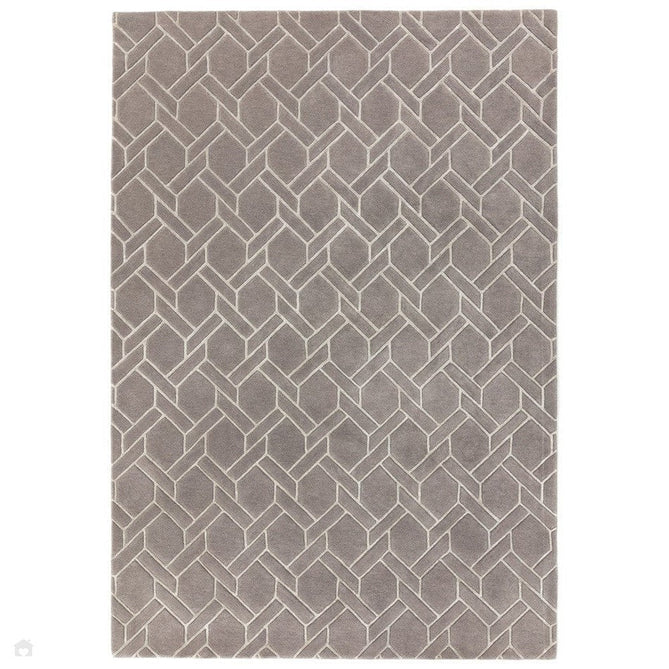 Nexus Fine Lines Modern Geometric High-Density Heavyweight Hand-Carved Wool&Viscose FL06 Grey/Silver Rug-Asiatic Carpets-Rug Love - The Most Loved Rug Store