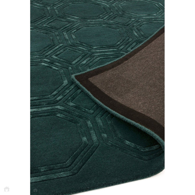 Nexus Octagon Modern Geometric High-Density Heavyweight Hand-Carved Wool&Viscose OC02 Petrol Rug-Asiatic Carpets-Rug Love - The Most Loved Rug Store