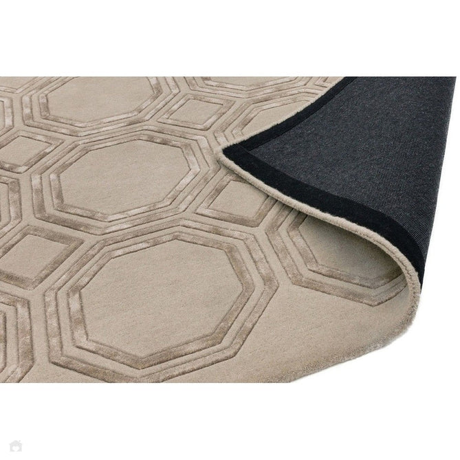 Nexus Octagon Modern Geometric High-Density Heavyweight Hand-Carved Wool&Viscose OC03 Beige Rug-Asiatic Carpets-Rug Love - The Most Loved Rug Store