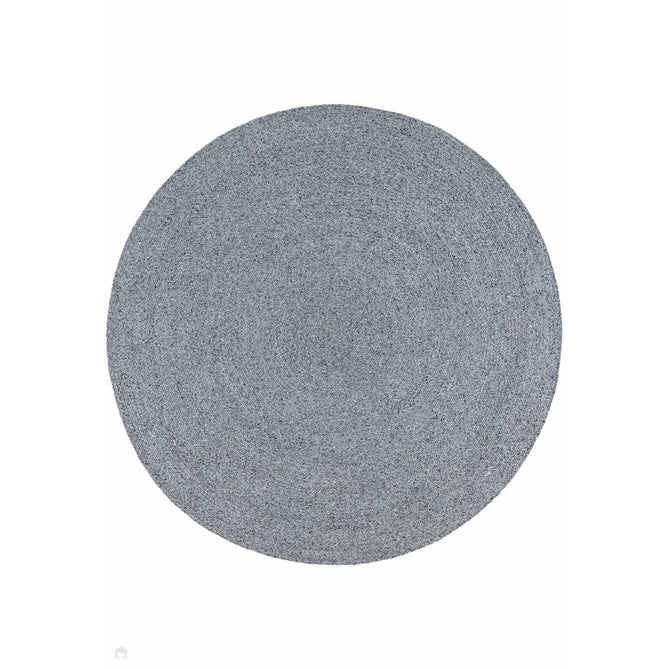 Nico Modern Plain Tonal Hand-Braided Polyester Flatweave In-Outdoor Round Grey Rug-Asiatic Carpets-Rug Love - The Most Loved Rug Store