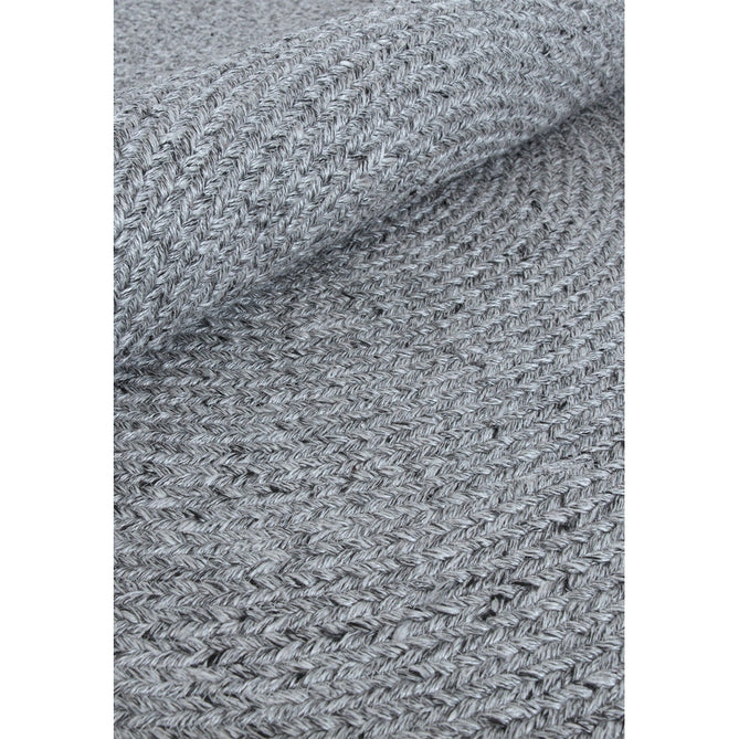 Nico Modern Plain Tonal Hand-Braided Polyester Flatweave In-Outdoor Round Grey Rug-Asiatic Carpets-Rug Love - The Most Loved Rug Store