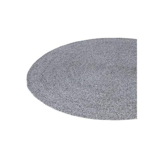 Nico Modern Plain Tonal Hand-Braided Polyester Flatweave In-Outdoor Round Grey Rug-Asiatic Carpets-Rug Love - The Most Loved Rug Store