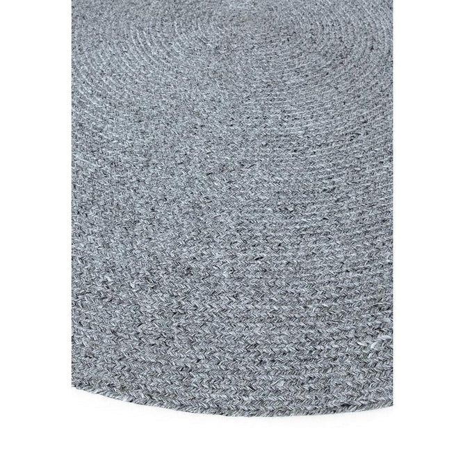 Nico Modern Plain Tonal Hand-Braided Polyester Flatweave In-Outdoor Round Grey Rug-Asiatic Carpets-Rug Love - The Most Loved Rug Store
