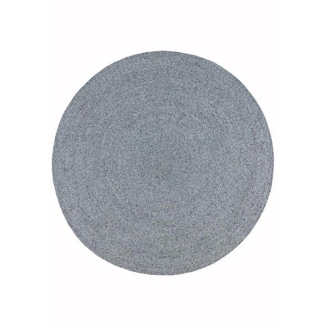 Nico Modern Plain Tonal Hand-Braided Polyester Flatweave In-Outdoor Round Grey Rug-Asiatic Carpets-Rug Love - The Most Loved Rug Store