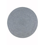Nico Modern Plain Tonal Hand-Braided Polyester Flatweave In-Outdoor Round Grey Rug