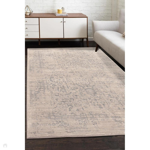 Noah Vintage Traditional Distressed Border Textured Hi-Lo Low Profile
