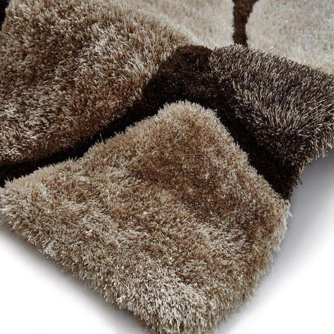 Noble House NH5858 Plush Geometric 3D Pebbles Hand-Carved High-Density Acrylic Shaggy Beige/Brown Rug-Think Rugs-Rug Love - The Most Loved Rug Store