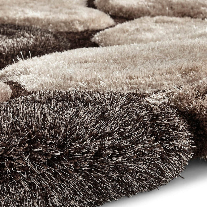 Noble House NH5858 Plush Geometric 3D Pebbles Hand-Carved High-Density Acrylic Shaggy Beige/Brown Rug-Think Rugs-Rug Love - The Most Loved Rug Store