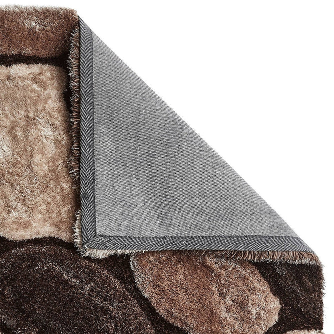 Noble House NH5858 Plush Geometric 3D Pebbles Hand-Carved High-Density Acrylic Shaggy Beige/Brown Rug-Think Rugs-Rug Love - The Most Loved Rug Store