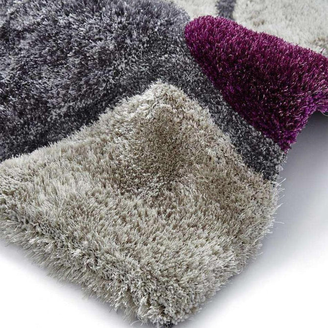 Noble House NH5858 Plush Geometric 3D Pebbles Hand-Carved High-Density Acrylic Shaggy Grey/Purple Rug-Think Rugs-Rug Love - The Most Loved Rug Store