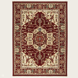 Nomad 1801 X Traditional Persian Medallion Border Wool Red/Cream/Multicolour Low Flat-Pile Rug
