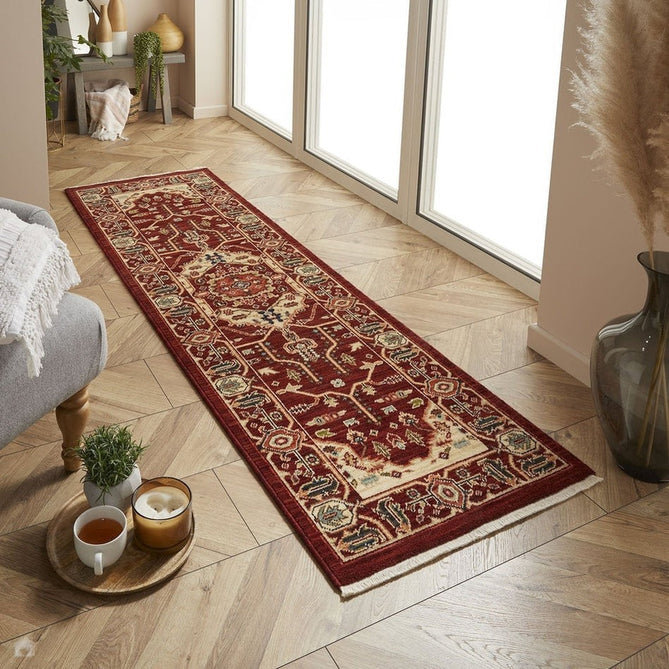 Nomad 1801 X Traditional Persian Medallion Border Wool Red/Cream/Multicolour Low Flat-Pile Runner-Oriental Weavers-Rug Love - The Most Loved Rug Store