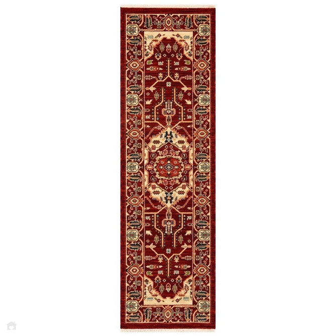 Nomad 1801 X Traditional Persian Medallion Border Wool Red/Cream/Multicolour Low Flat-Pile Runner-Oriental Weavers-Rug Love - The Most Loved Rug Store