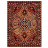 Nomad 4150 V Traditional Persian Medallion Border Wool Rust/Terra/Red/Multicolour Low Flat-Pile Rug