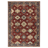 Nomad 4601 S Traditional Persian Border Wool Red/Blue/Cream/Multicolour Low Flat-Pile Rug