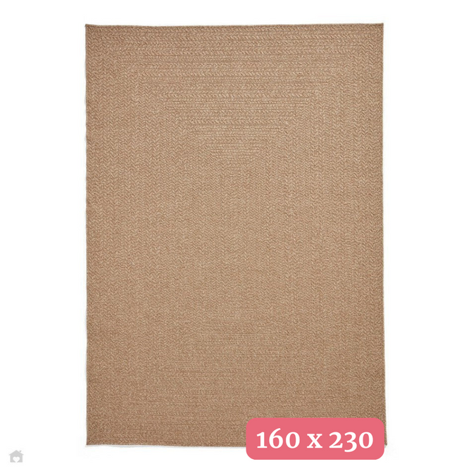 Nomad 5014 Jute-Look Durable Stain-Resistant Weatherproof Flatweave In-Outdoor Brown Rug 160 x 230 cm-Shop Returns-Rug Love - The Most Loved Rug Store