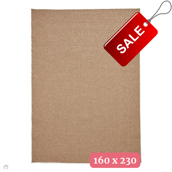 Nomad 5014 Jute-Look Durable Stain-Resistant Weatherproof Flatweave In-Outdoor Brown Rug 160 x 230 cm-Shop Returns-Rug Love - The Most Loved Rug Store