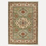 Nomad 532 L Traditional Persian Medallion Border Wool Green/Multicolour Low Flat-Pile Rug