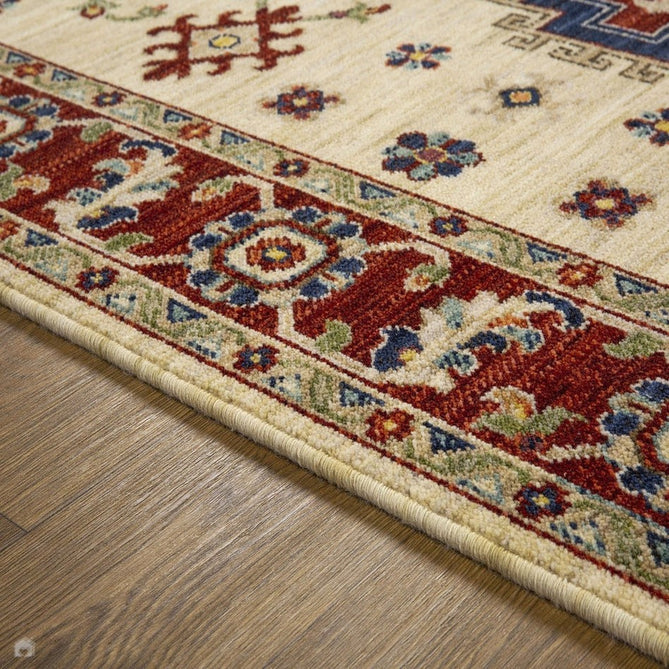 Nomad 5561 J Traditional Persian Medallion Border Wool Beige/Red/Blue/Multicolour Low Flat-Pile Runner-Oriental Weavers-Rug Love - The Most Loved Rug Store