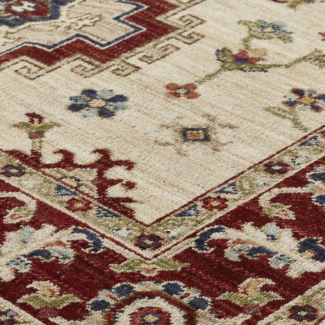 Nomad 5561 J Traditional Persian Medallion Border Wool Beige/Red/Blue/Multicolour Low Flat-Pile Runner-Oriental Weavers-Rug Love - The Most Loved Rug Store