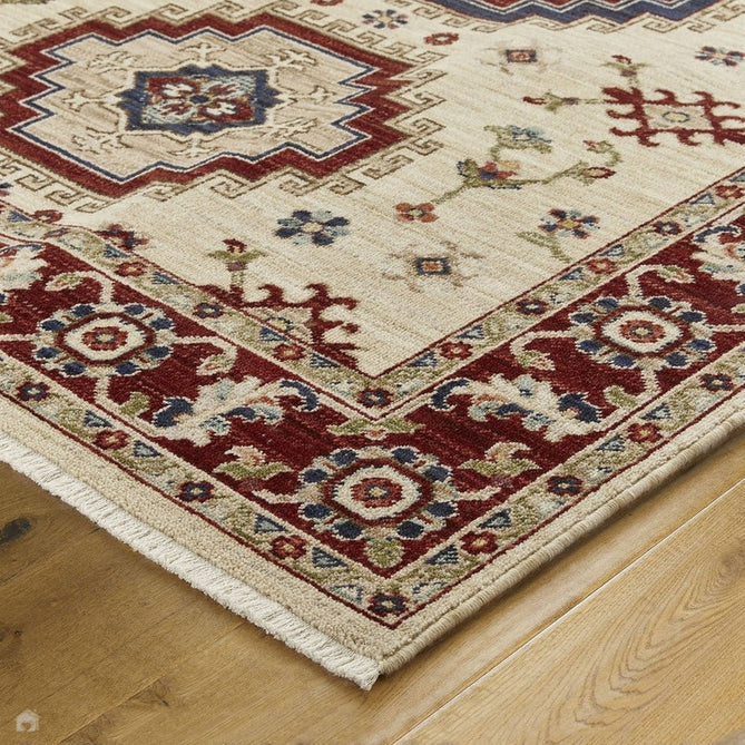 Nomad 5561 J Traditional Persian Medallion Border Wool Beige/Red/Blue/Multicolour Low Flat-Pile Runner-Oriental Weavers-Rug Love - The Most Loved Rug Store