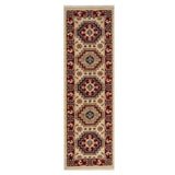 Nomad 5561 J Traditional Persian Medallion Border Wool Beige/Red/Blue/Multicolour Low Flat-Pile Runner