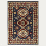 Nomad 751 B Traditional Persian Medallion Border Wool Navy Blue/Red/Multicolour Low Flat-Pile Rug