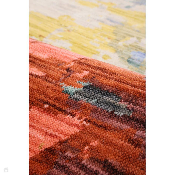 Nomad Blends Modern Abstract Painterly Textured Low Profile Wool Blend