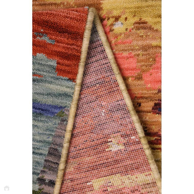 Nomad Blends Modern Abstract Painterly Textured Low Profile Wool Blend Loop Pile Multicolour Runner-Melrose-Rug Love - The Most Loved Rug Store