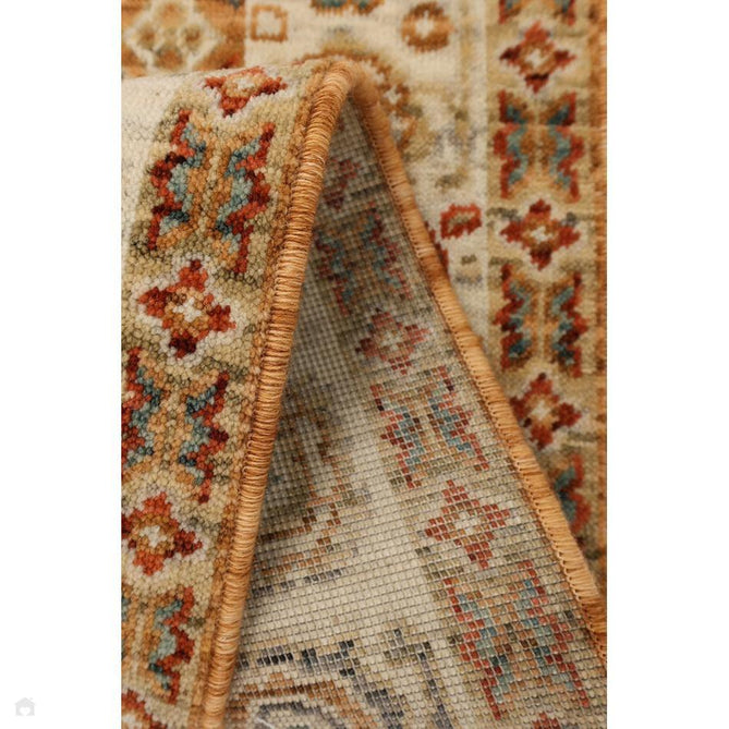 Nomad Traditional Persian Geometric Medallion Floral Border Textured Low-Profile Wool Blend Loop Pile Terracotta/Multicolour Rug-Melrose-Rug Love - The Most Loved Rug Store