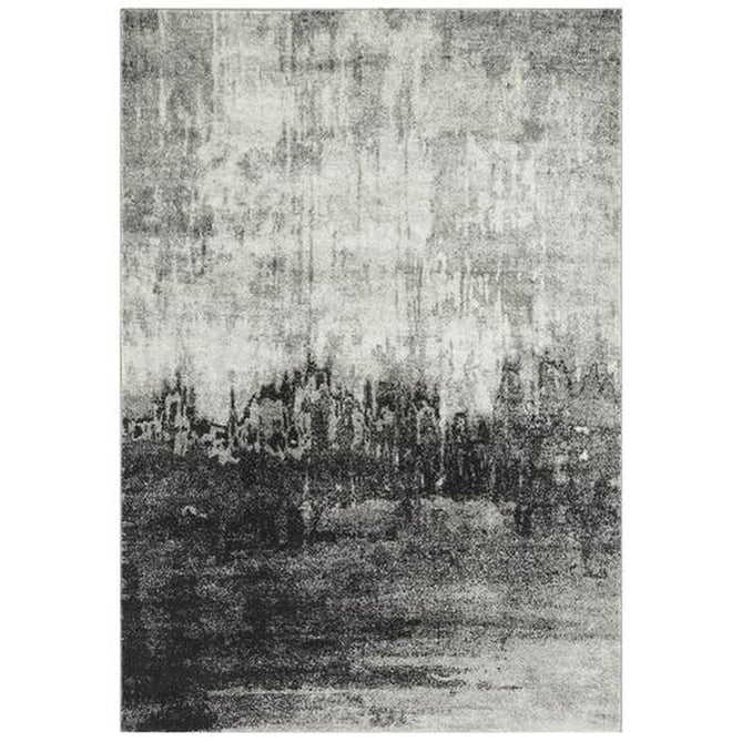 Nova NV03 Distress Modern Abstract Durable Easy-Care Polypropylene Short Pile Grey Rug-Asiatic Carpets-Rug Love - The Most Loved Rug Store