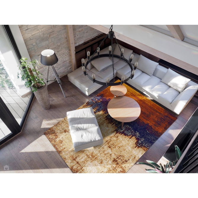 Nova NV04 Distress Modern Abstract Durable Easy-Care Polypropylene Short Pile Orange Rug-Asiatic Carpets-Rug Love - The Most Loved Rug Store
