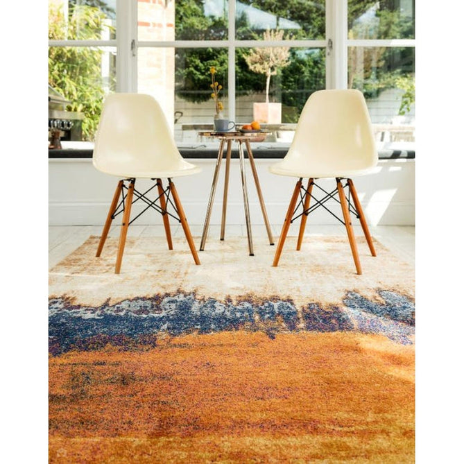 Nova NV04 Distress Modern Abstract Durable Easy-Care Polypropylene Short Pile Orange Rug-Asiatic Carpets-Rug Love - The Most Loved Rug Store