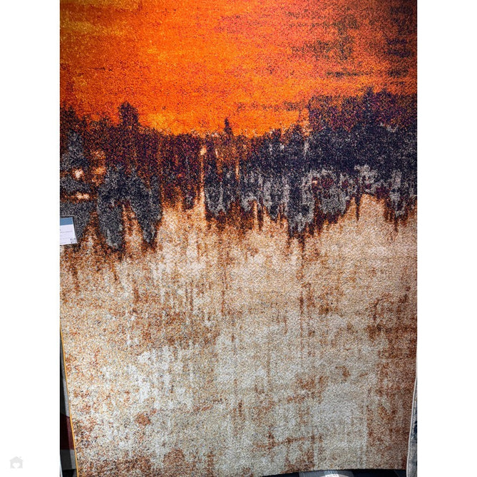 Nova NV04 Distress Modern Abstract Durable Easy-Care Polypropylene Short Pile Orange Rug-Asiatic Carpets-Rug Love - The Most Loved Rug Store
