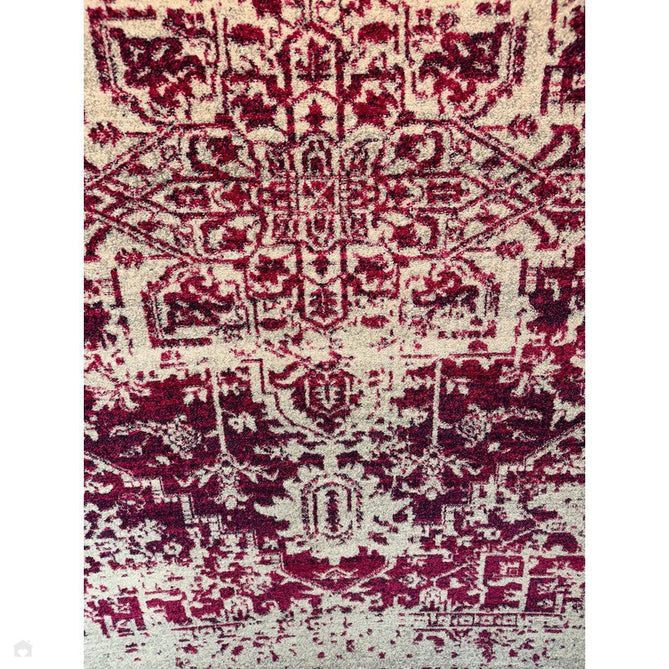 Nova NV08 Antique Traditional Medallion Border Durable Easy-Care Polypropylene Short Pile Fuchsia/Cream/Grey Rug-Asiatic Carpets-Rug Love - The Most Loved Rug Store