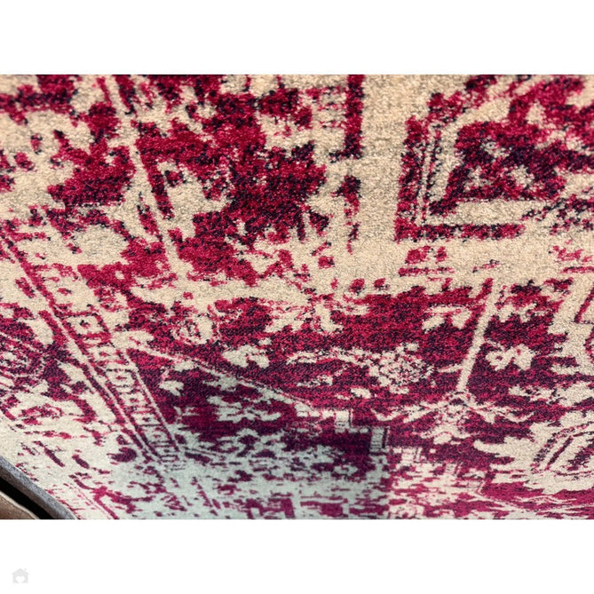 Nova NV08 Antique Traditional Medallion Border Durable Easy-Care Polypropylene Short Pile Fuchsia/Cream/Grey Rug-Asiatic Carpets-Rug Love - The Most Loved Rug Store
