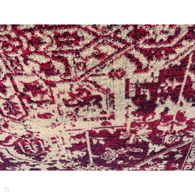 Nova NV08 Antique Traditional Medallion Border Durable Easy-Care Polypropylene Short Pile Fuchsia/Cream/Grey Rug-Asiatic Carpets-Rug Love - The Most Loved Rug Store