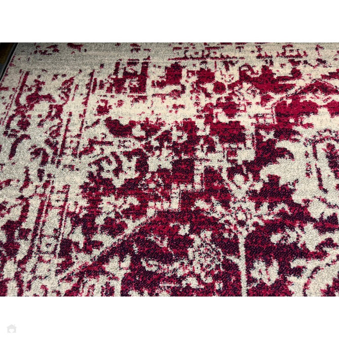 Nova NV08 Antique Traditional Medallion Border Durable Easy-Care Polypropylene Short Pile Fuchsia/Cream/Grey Rug-Asiatic Carpets-Rug Love - The Most Loved Rug Store